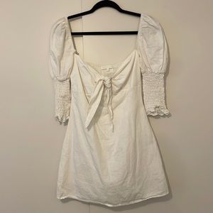 White 3/4 sleeve mini dress!